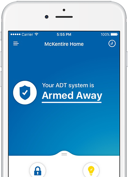ADT Alarm System control panel mobile view